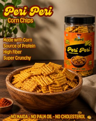 Image of SIYORA Peri Peri Corn Chips & Multi Millet Mint Chips Combo | Crunchy Baked Snacks | Spicy Peri Peri & Refreshing Mint Flavours | Millet & Corn Snack | Anytime Snacking | Pack of 2