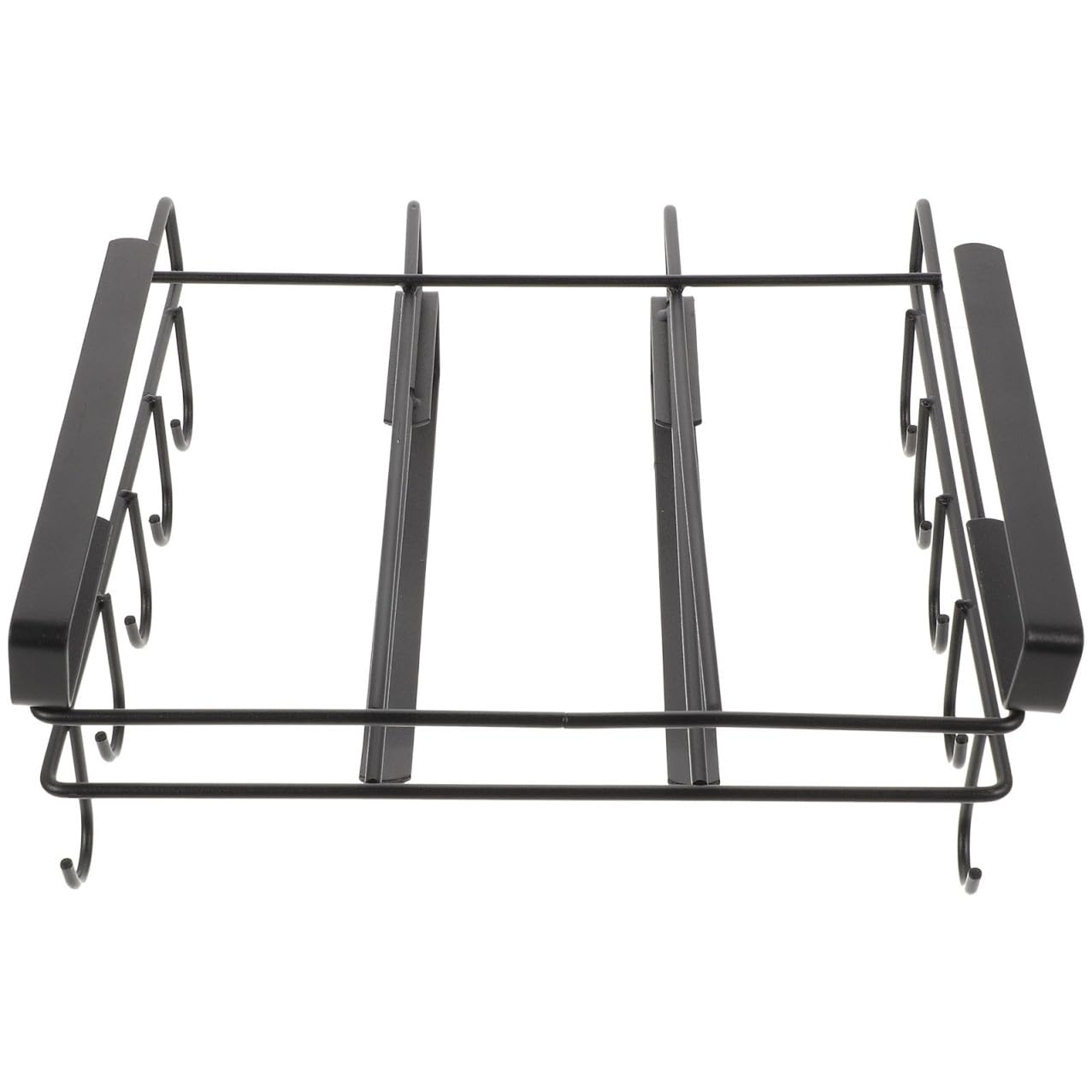 POPETPOP Porta Tazze e Facile da Pulire in al Carbonio e Organizer da Cucina Nero Arrotondato, Antiscivolo per Pentole e Taglieri