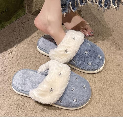 JadeRich Faux Leather Slippers for Unisex Cozy Lightweight Memory Foam Soft Curly Fleece House Shoes PU Winter Slipper2