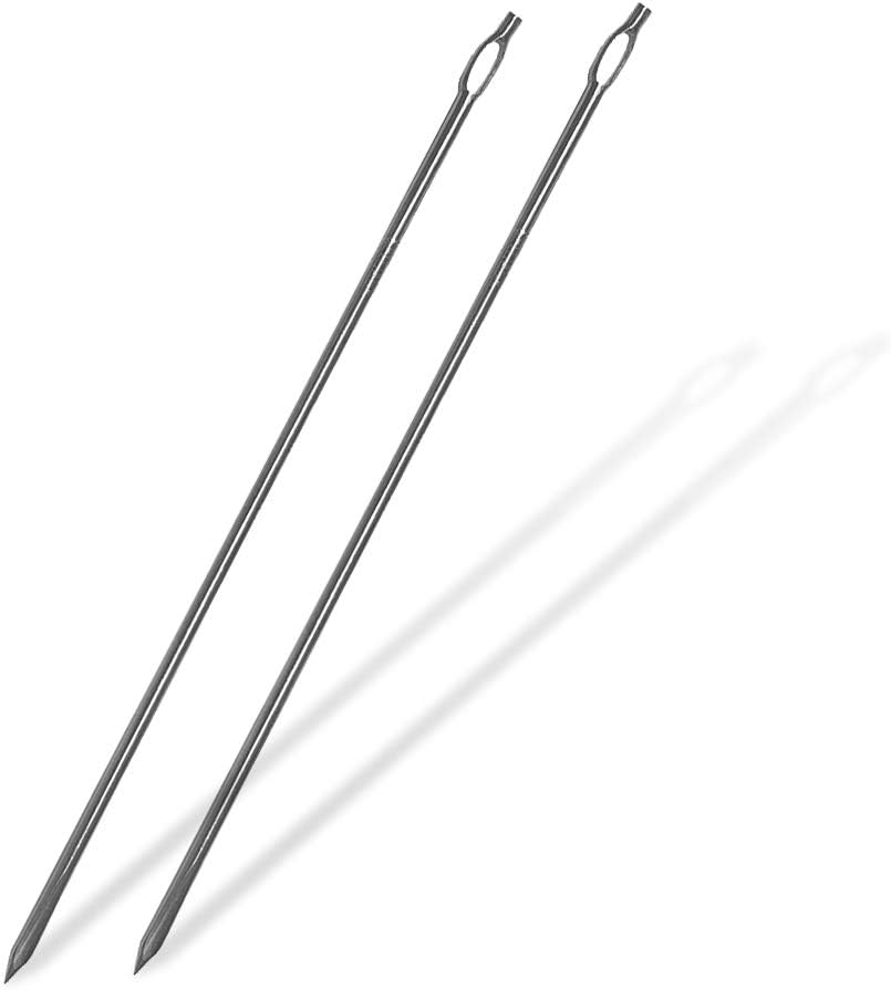 SpitJack Butchers Meat Trussing Needle. Cooking Needles for Lacing Roast Turkey, Chicken, Rotisserie Pig, Whole Hog, Lamb, and Pork Skin. SS, 7 inch. 2 Pack