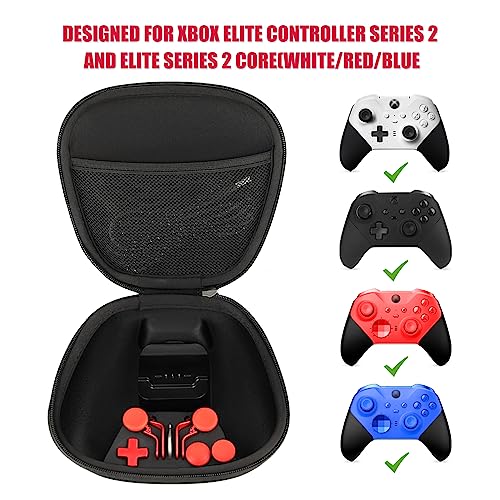 Image of Complete Component Pack for Xbox Elite Controller Series 2 - Accessories Includes 1 Controller Carrying Case, 1 Charging Dock, 4 Thumbsticks, 4 Paddles, 1 Adjustment Tool and 1 Charging Cable(RED)