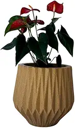 Vaso de Planta Origami P 22 cm de Altura para Planta de Pequeno Porte (Bege)