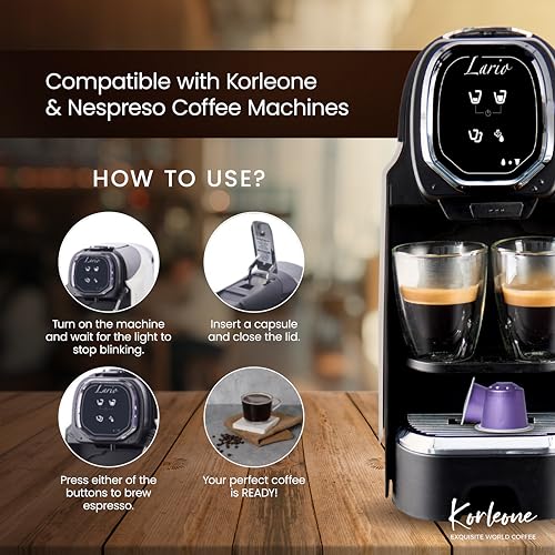 Image of KORLEONE Colombia Aluminium Nespresso Compatible Coffee Pods 20 Capsules (Pack of 2) Intensity - 6 | Single Origin Medium Roast Level 210 Grams