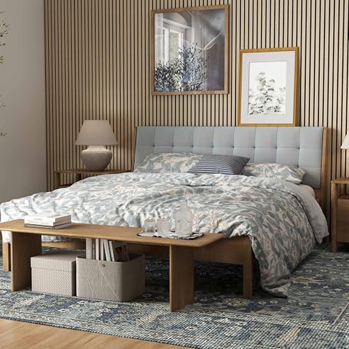 AICA Lot de 2 Panneaux Muraux Décoratifs Acoustiques Bois MDF 240x60cm Chêne clair AntiBruit, Facile à Poser