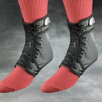 Pair of Swede-O Ankle Lok Lace-Up Ankle Brace, with set of side stabilizer inserts, Black, Small