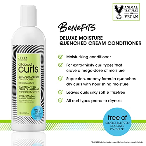 All About Curls Quenched Cream Conditioner | Deluxe Moisture | Strengthen, Moisturize, Nourish | Dry Curly Hair Types | Vegan & Cruelty Free | Sulfate Free | 15 Fl Oz #TOP1
