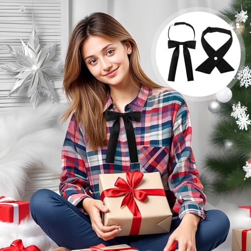 Image of Tucnoeu Bow Tie for Women - 2Pcs Women's Bow Ties,Pre-tied Adjustable Bowties