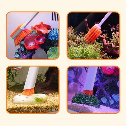 Image of Small Fish Tank Cleaner Brush, Algae Scraper for Aquarium, Glass Aquarium Cleaning Tool, Fish Tank Cleaner Adapted for Glass and Acrylic Aquariums