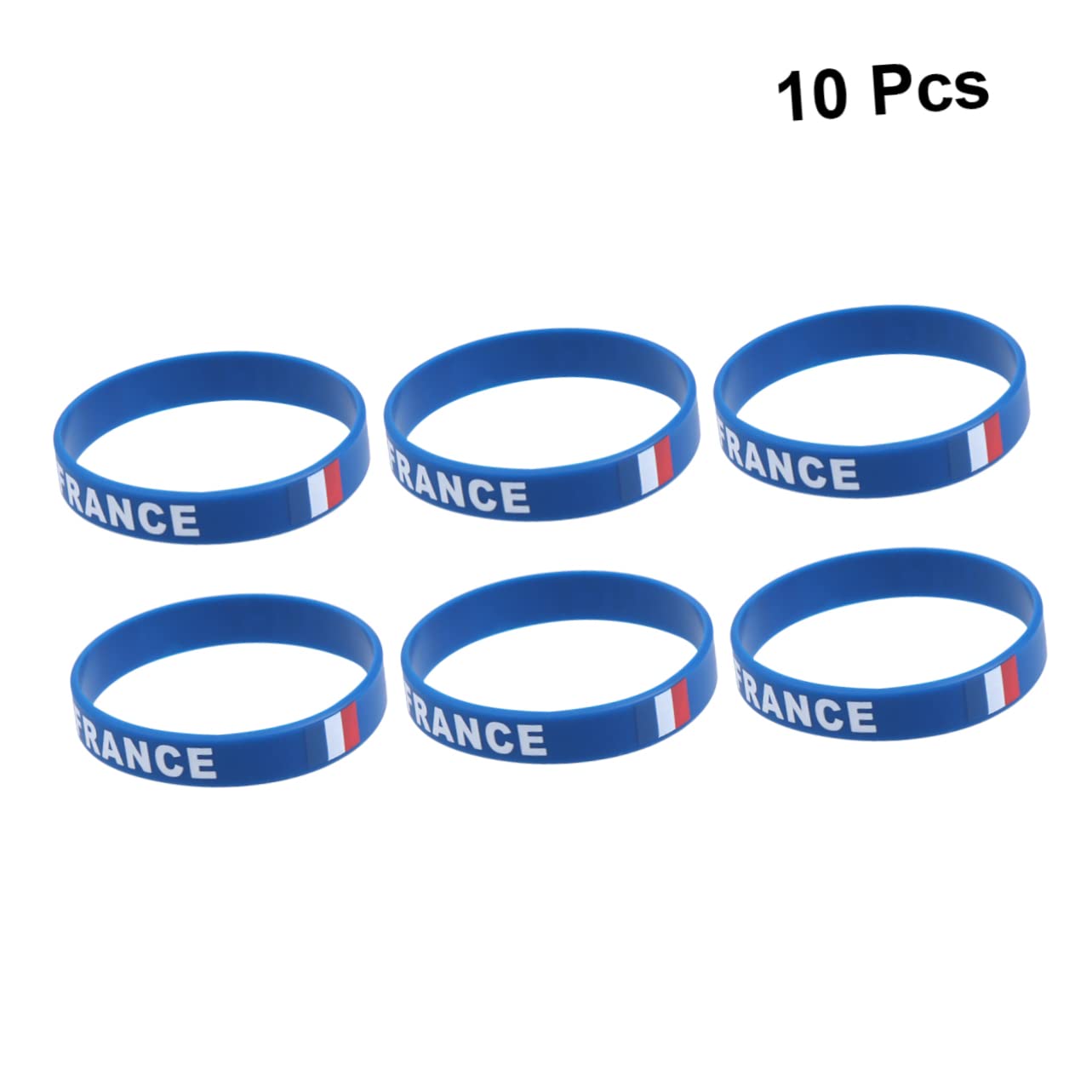 STOBOK Bracelet Silicone Souple Imprimé Drapeau France Taille Unique Accessoire Football Supporter Pour Matchs Sports Internationaux