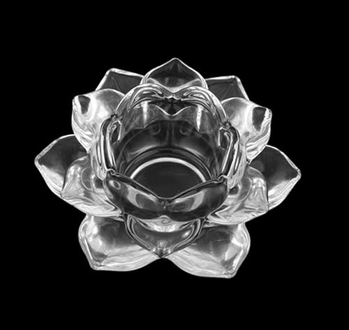 Miniatura 7 de Portavelas de cristal transparente con flor de loto  Portavelas de loto transparente, portavelas budistas, portavelas votivas de cristal para