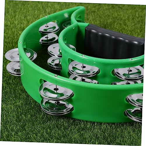 Toyvian Pandeiro De Percussão Pandeiro De Mão Pandeiro De Lua Jingle Pandeiro De Fileira Dupla Sino