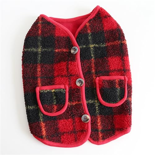 BT Bear Fat Dog Clothes,Dog Big Chest Polar Fleece Pet Winter Warm Coat Jacket for Cats Small Dogs Medium Dogs Pug French Bulldog (XS,Red) - Image 2