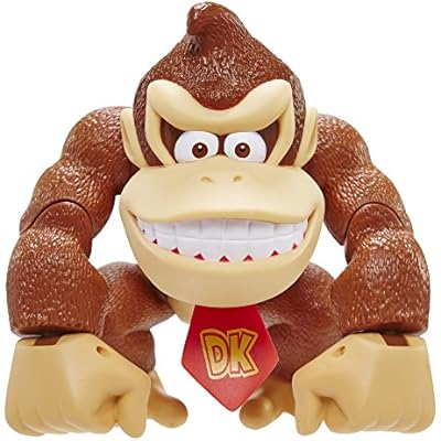 Nintendo Super Mario 6" / 15 cm Tall Donkey Kong Action Figure With Posable Features, Ideal for Play and Display for Kids and Collectors Aged 3+.