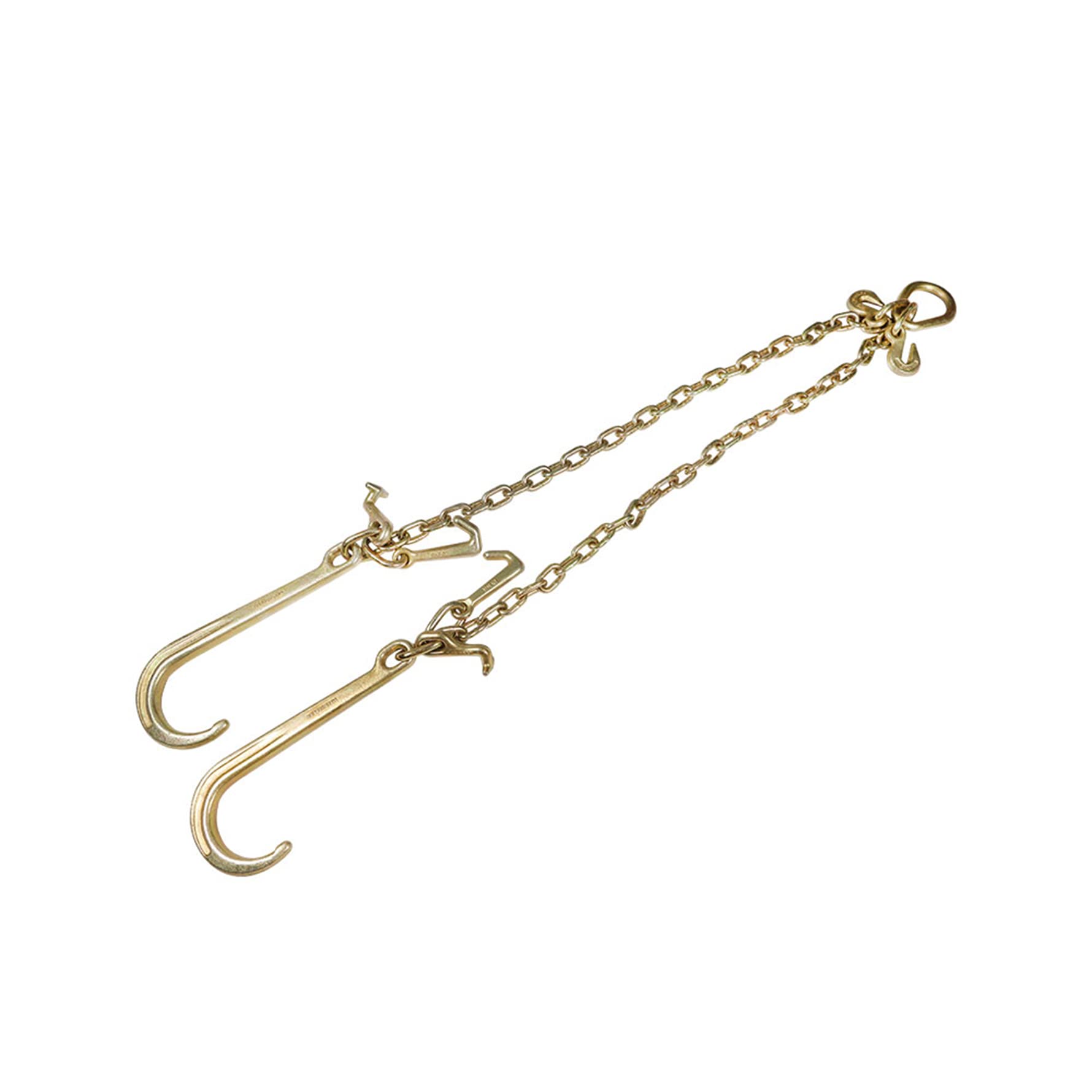 munirater Brida de cadena en V de 5/16 pulgadas x 3 pies grado 70 con ganchos en J de vástago grande de 15 pulgadas, accesorios de cadena de camión de remolque, remolque plano