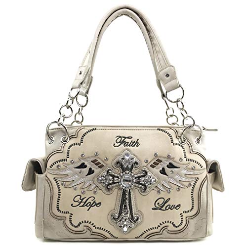 Bolso Tote Western con Alas de Ángel y Cruz miniatura 1