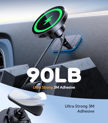 Image of Kaistyle for MagSafe Car Mount Charger【Stronger Magnets】Magnetic Wireless Car Charger with Dashboard Pad Mounting Phone Holders for Your Car Accessories for Women Men Car Mount for iPhone 17 16 15 14