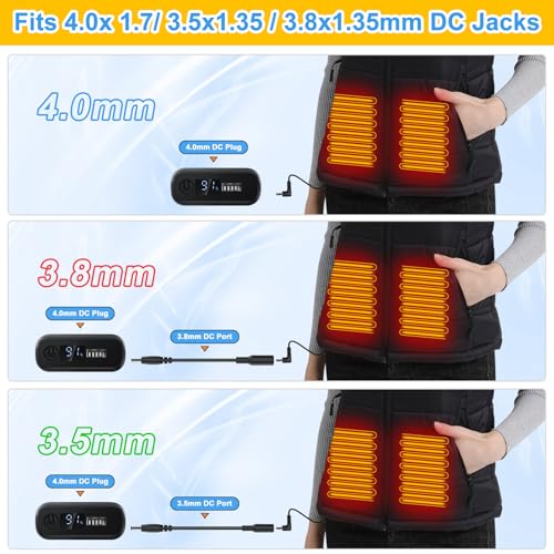 Batería portátil para chaleco térmico 18400mAh con salida USB y USB-C miniatura 5