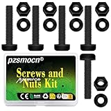 Pzsmocn 300 Pièces/100 Ensembles M3*30 mm en Plastique Nylon Noir Croix Tête Ronde Vis Écrou Hexagonal Combinaison Kit avec Rondelle Isolante Taille Standard, pour Bricolage, Assemblage Électronique.