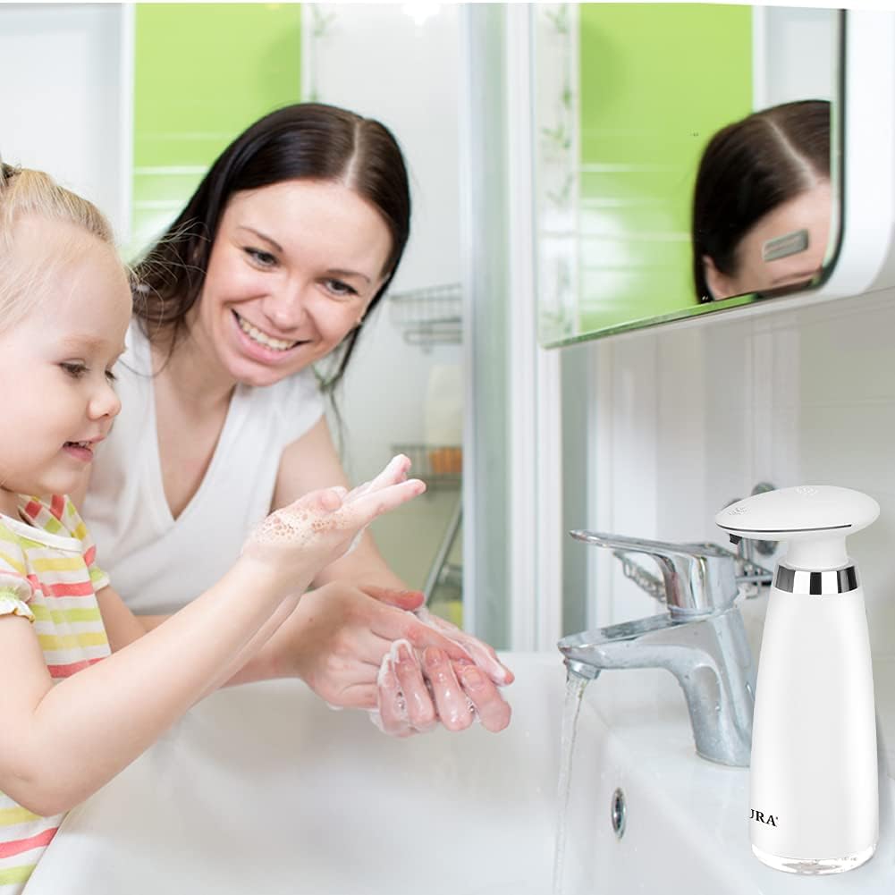 Secura Automatic Soap Dispenser 350ML / 11.8OZ Premium Touchless Battery Operated Electric Dispensers w/Adjustable Soap Dispensing Volume Control, White