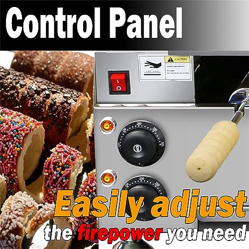 Commercial Chimney Cake Oven with 8 Baking Rollers, 6000W Electric Toaster, Adjustable Temperature 50°C~300°C, Ideal for Restaurant and Home Kitchen - Image 3