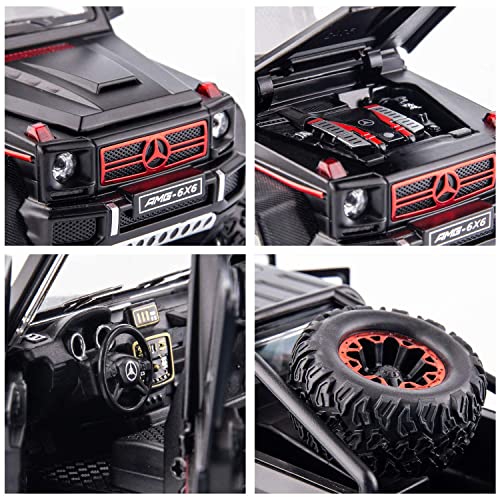 Image of ARNIYAVALA Diecast Toy Car1 /32 Benz G63 AMG 6x6 V12 Off-Road Pickup Scale Model,Pull Back Vehicles Alloy Simulation Supercar with Lights and Sound Also for Car Dashboard,Kids,Adult-Black
