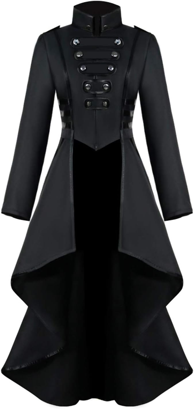 SIAEAMRG Renaissance Steampunk Tailcoat Halloween Costumes for Women, Victorian Medieval Pirate Vampire Gothic Jackets
