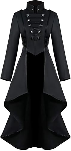 SIAEAMRG Renaissance Steampunk Tailcoat Halloween Costumes for Women, Victorian Medieval Pirate Vampire Gothic Jackets