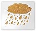 Produktbild Rain Mouse Pad, Cumulus Rain Cloud Figure with Drops and Droplets Falling Down Image Gaming Mousepad Office Mouse Mat Earth Yellow Sand Brown