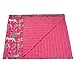 Marubhumi Quilts Indian Handmade Indian Traditional Blankets, Reversible, Jungle Print Vintage Kantha Quilt, Comforter, Hot Pink - Queen 90 x 108 Inches