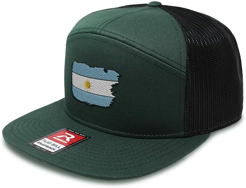 Speedy Pros Mesh Cap Hat Snapback Hat Argentinean Distressed Argentina Flag Flat Bill Hat Trucker Cap Hat 7 Panels