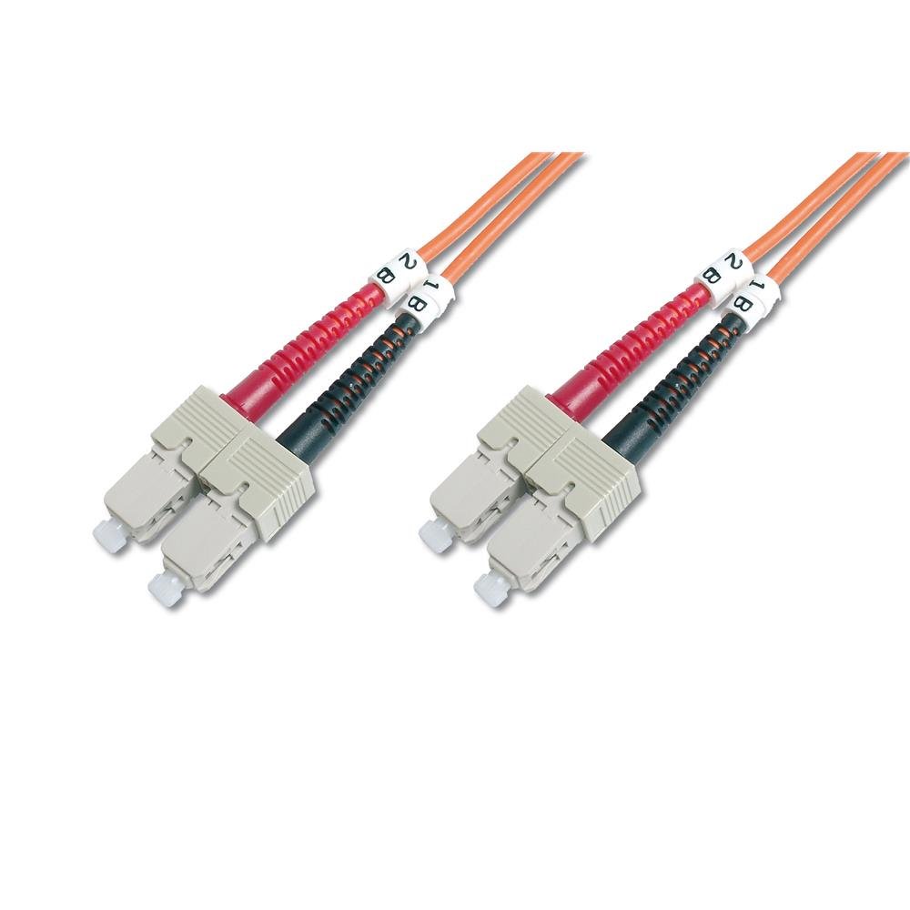 DIGITUS LWL patch cable OM2-10 m SC to SC fiber optic cable - LSZH - Duplex Multimode 50/125µ - 10 GBit/s - Orange