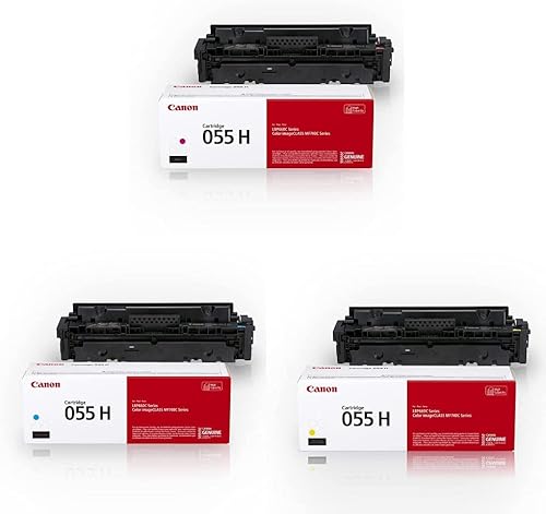 Canon Tóner auténtico cartucho 055 Magenta alta capacidad 3018C001 1 paquete y tóner original Canon cartucho 055 cian y tóner original Canon