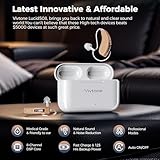 Vivtone Rechargeable Hearing Aids for Seniors Adults, Advanced Multi Channel Digital BTE Hearing Assist, with Recycle Charging Case for 125 Hrs Backup Power, Auto-On/Off, Pair, Lucid508-Beige