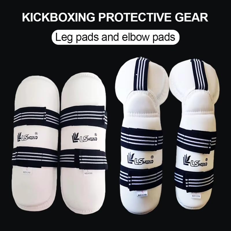 Kit di protezione per taekwondo, set completo di protezioni per braccia, stinco, gomito, gamba, supporto per adulti, bambini, combattimento, karate, arti marziali, sparring, allenamento, sanda, muay
