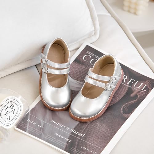 Image of Flaryzone Toddler Little Girl Mary Jane School Uniform Oxfords Flat Dress Shoes