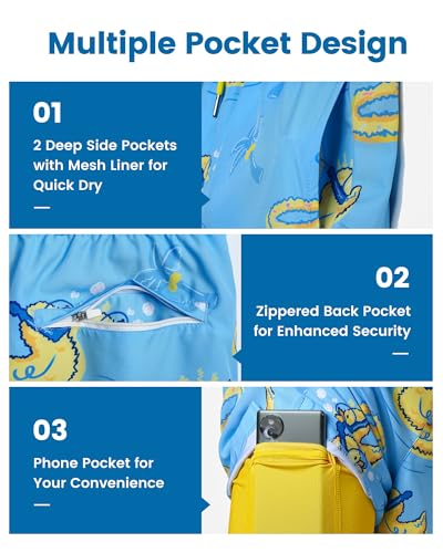 Image of maamgic Mens Swim Trunks with Compression Liner 7 Inch Inseam Mens Bathing Suit Quick Dry Swimming Trunks Swimsuit
