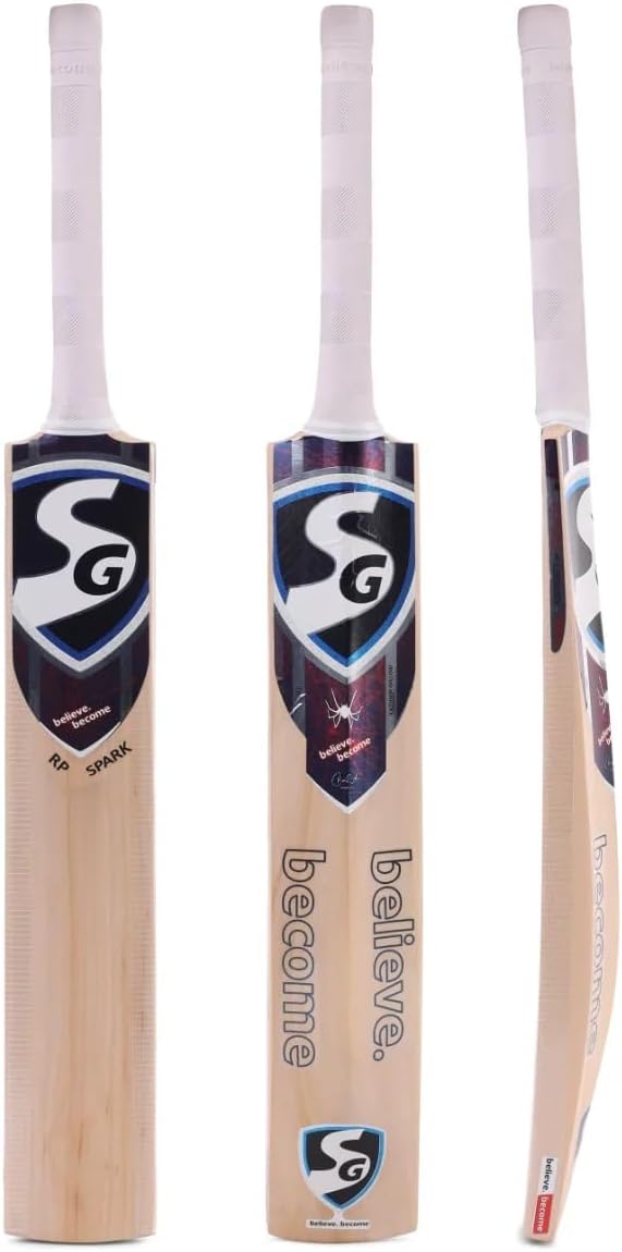 SG RP Spark Premium Classic Kashmir Willow Short Handle Cricket bat, Ready to Play - Grade 2 (Includes bat Cover) for Leather Ball Cricket