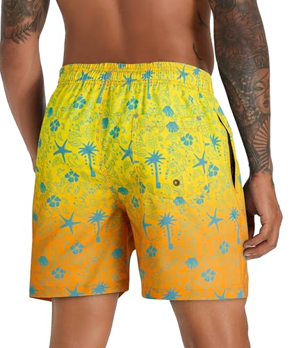 Image of APTRO Men's Swim Trunks with Compression Liner 5 Inch Bathing Suit Beach Swimsuits