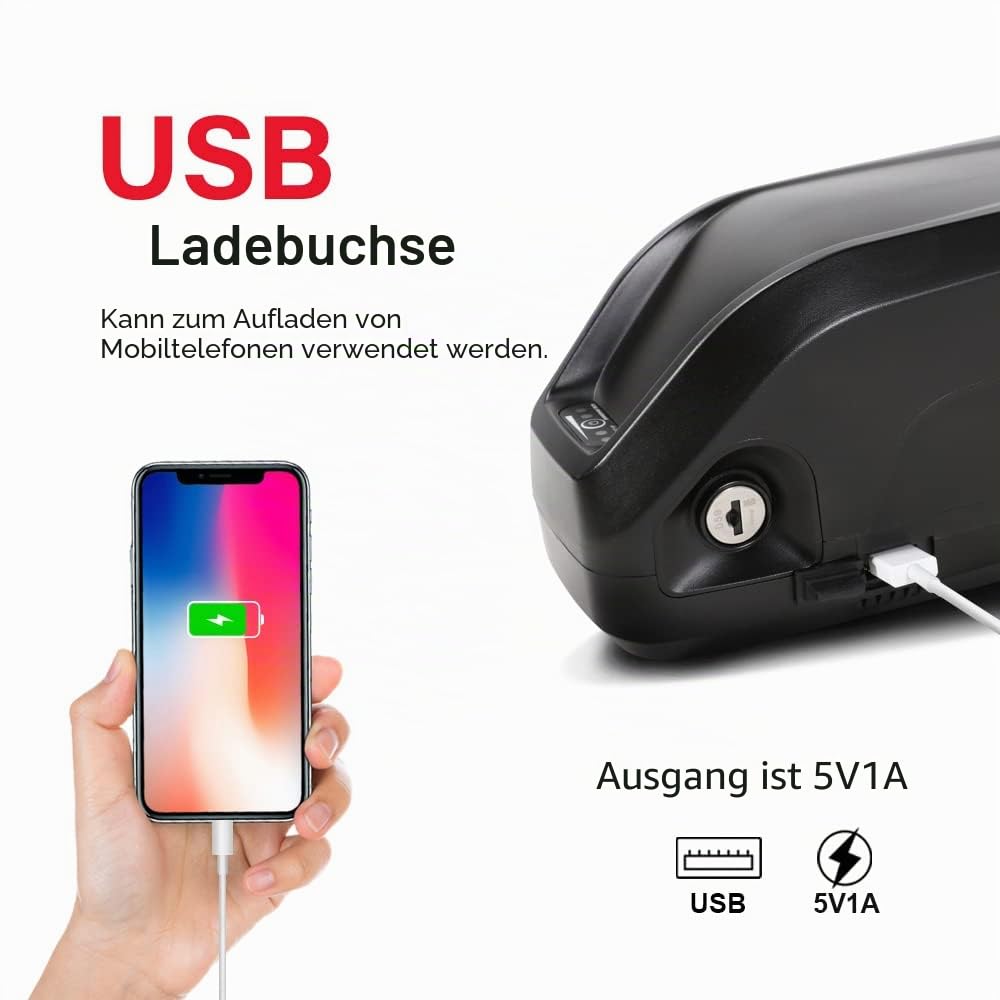 SEASON 36V 48V 52V Ebike Akku Hailong 13-20Ah Ebike Batterie passt für Elektrofahrrad 1000W / 750W / 500W, Lithium-Ionen-Akku 4-Pins mit Ladegerät
