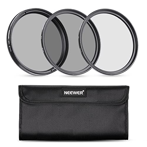Neewer 67Mm Nd Lens Filter Kit, Uv + Circular Polarizer(Cpl) + Nd4 Filters Optical Glass Aluminum Alloy Slim Frame Uv Filter Polarizing Filter Neutral Density Filter Set For 67Mm Camera Lens #TOP5