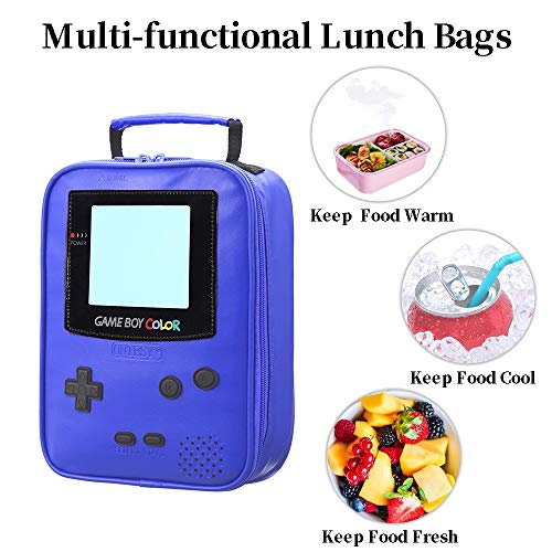 Boy Lunch Box,Kids Lunch Bags Insulated Leather Lunchbag Small Lunch Tote Waterproof Lunch Boxes for Boy Girl Teen - Thumbnail 6