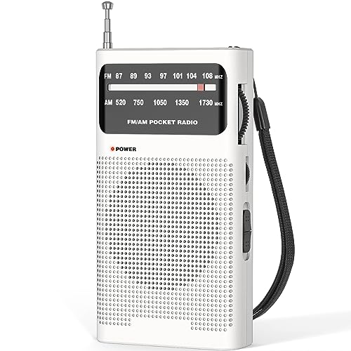 Goodes AM FM Radio Portable for Home Outdoor, Transistor Radio 2AA Battery Operated with Long Range...