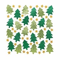 Baker Ross AR713 Glitter Tree, Christmas Stickers for Arts and Crafts (Pack of 100), Assorted