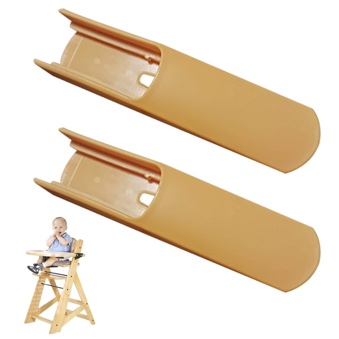 2 protectores antivuelco para trona Stokke Tripp Trapp, juego de deslizadores extendidos como accesorio, extensión de base y saco de dormir para trona.