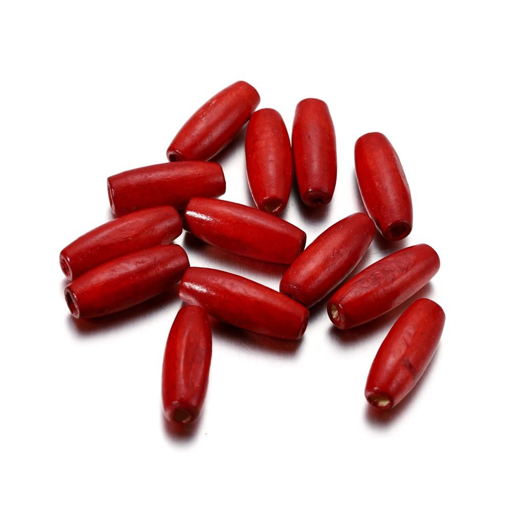 Perles en bois pour création de colliers faits main sans effort : lot rouge de 750 pièces