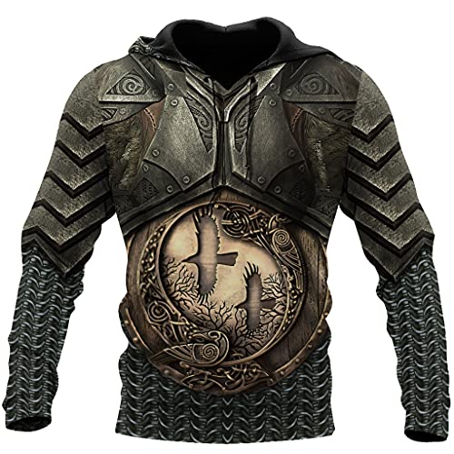 Sweat à capuche Viking homme imprimé 3D tatouage nordique Odin