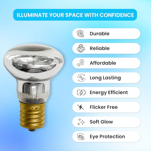 Brewish Lâmpada de substituição de lâmpada vulcânica, pacote com 4 | E17 R39 25 Watt base intermediá