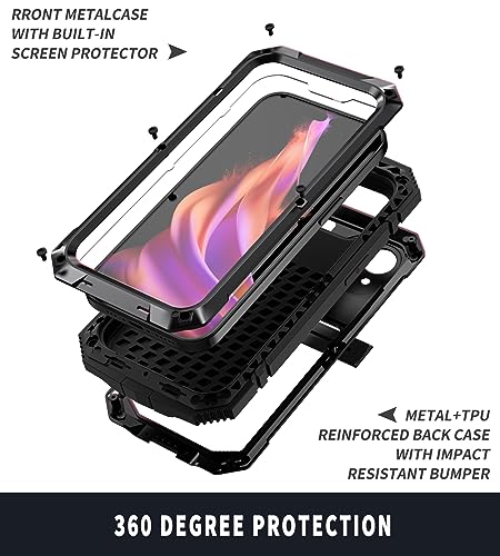 Coque métal iPhone 15 Plus avec béquille et verre trempé antichoc