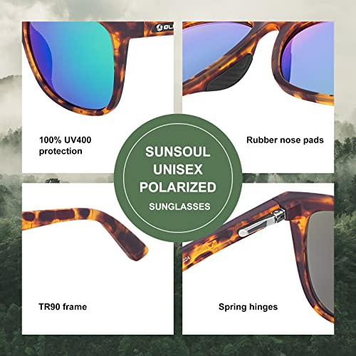 Sunsoul Unisex Polarized Sunglasses for Cycling Driving Fishing with UV Protection and Water Oil Repellent Coating Lens4