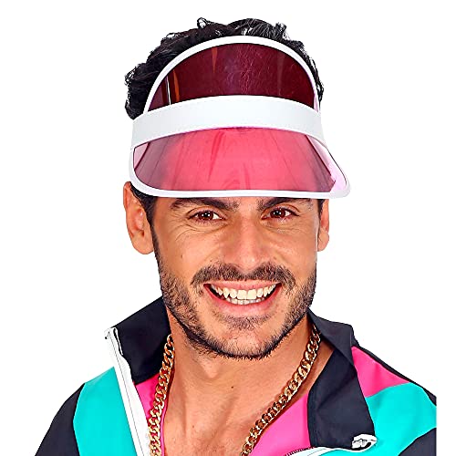WIDMANN 00210-80s Style Sun Visor, Unisex Adult, Hat, Disco, Pride, Carnival, Theme Parties, One Size, Pink Color - Image 3